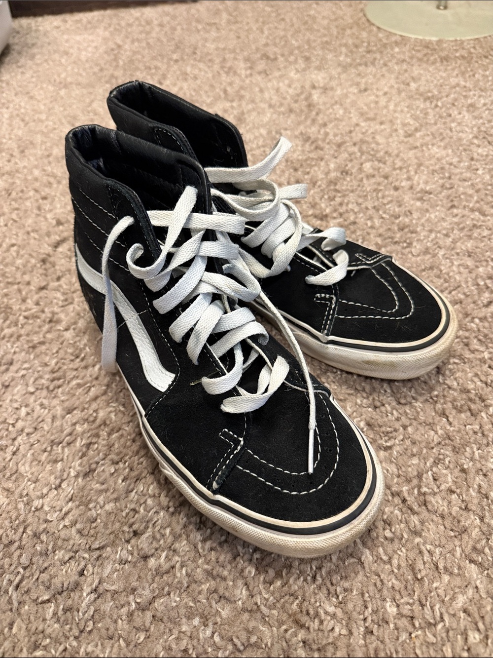 Vans Black and White High-Top Skate Sneakers